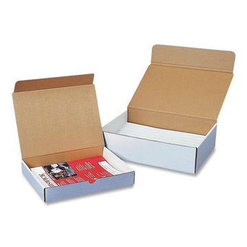 Coastwide Professional™ Rigid Corrugated Kraft Literature Mailer, Square Flap, Tuck Tab-hinged Lid Closure, 12.13 X 9.25 X 5, White, 50-bundle freeshipping - TVN Wholesale
